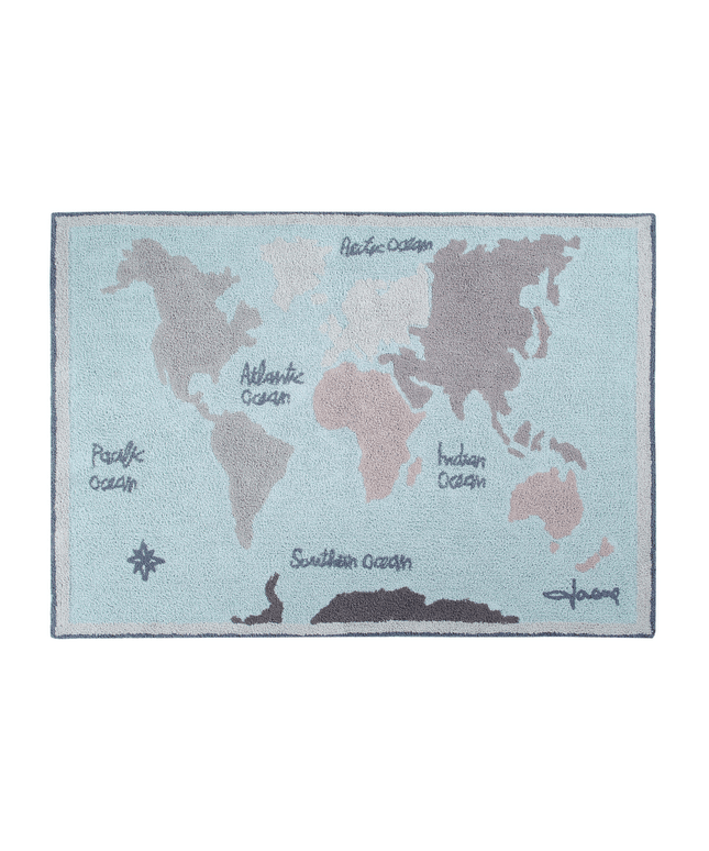 Vintage Map Washable Rug