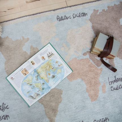 Vintage Map Washable Rug