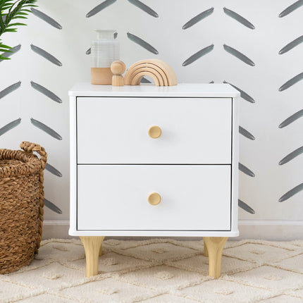Lolly Nightstand with USB Port - White / Natural