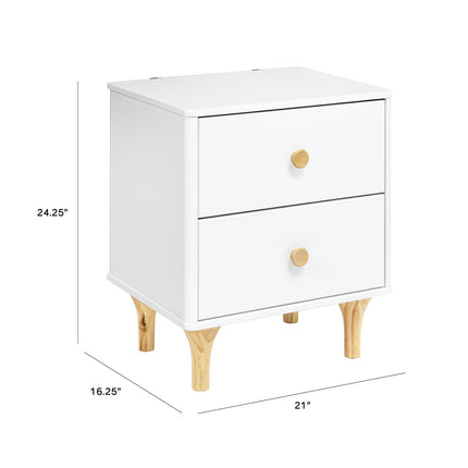 Lolly Nightstand with USB Port - White / Natural