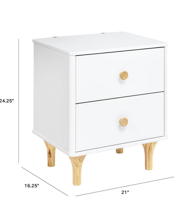 Lolly Nightstand with USB Port - White / Natural