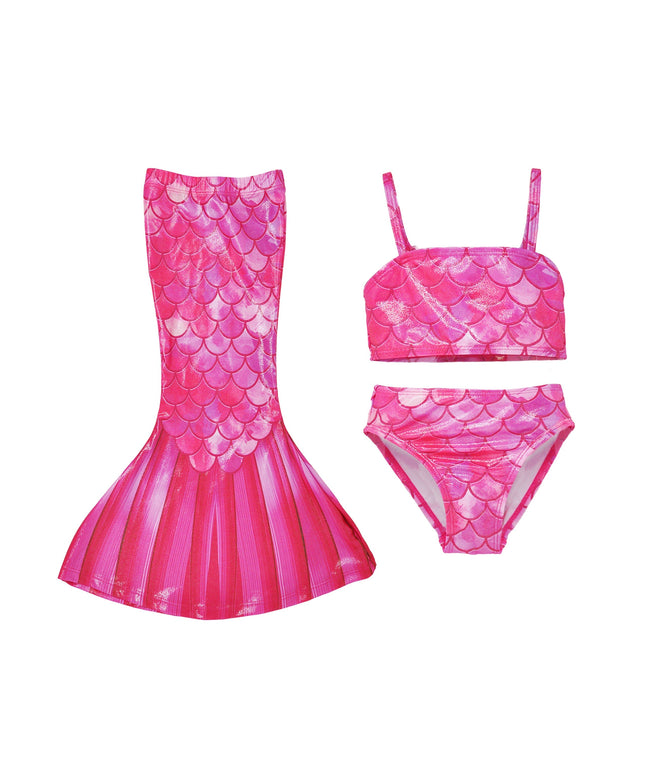UPF 50+ 3 Piece Mermaid Swim Set - Shimmer Fabric
