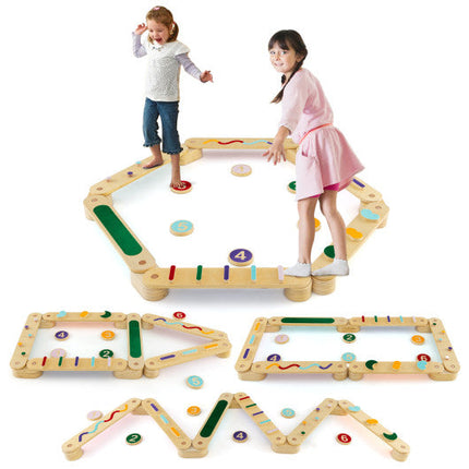 Montessori Balance Beam Set Wooden Balance Boards With Stepping Stones