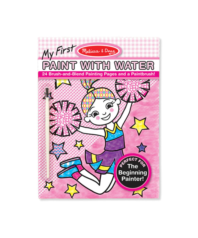 My First Paint With Water Kids' Art Pad With Paintbrush - Cheerleaders, Flowers, Fairies, and More