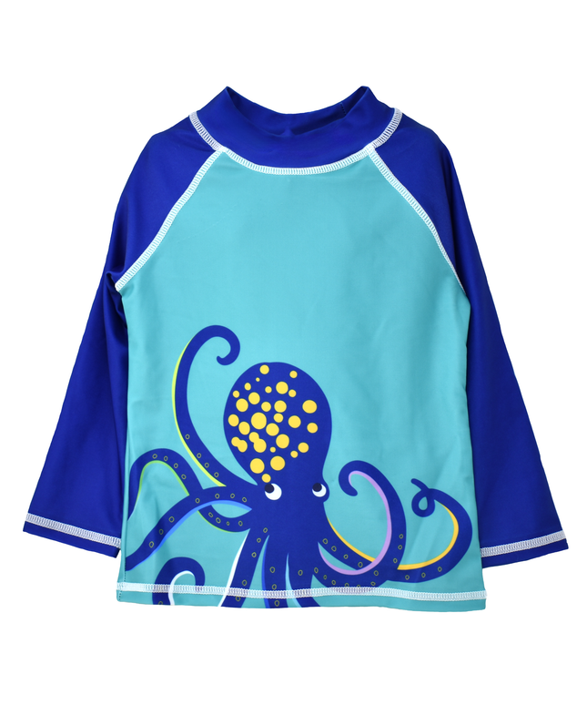 UPF 50+ Graphic Rash Guard Swim Top - F