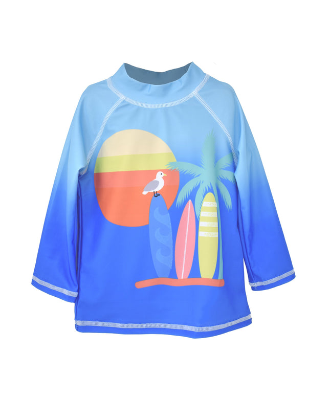UPF 50+ Graphic Rash Guard Swim Top - E