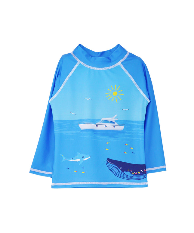UPF 50+ Graphic Rash Guard Swim Top - G