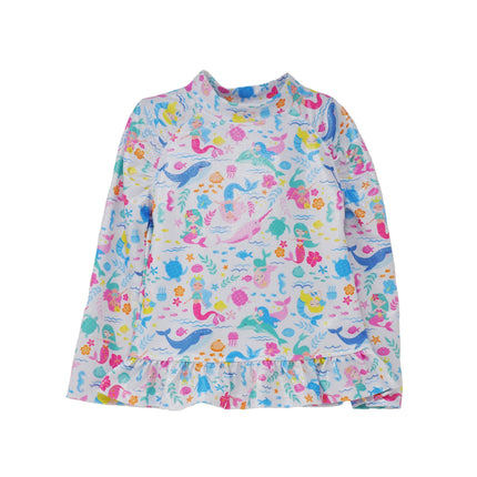 UPF 50+ Ruffle Rash Guard | Mermaid Friends
