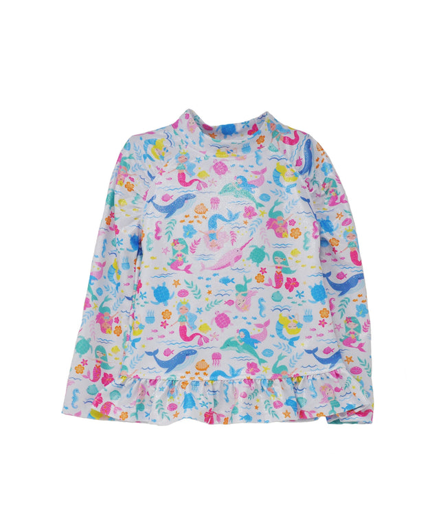 UPF 50+ Ruffle Rash Guard | Mermaid Friends
