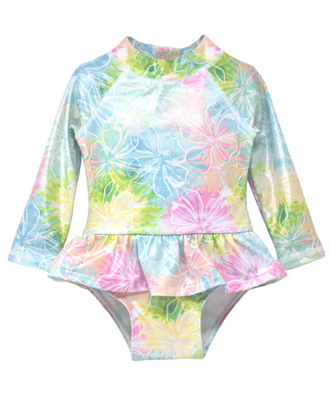 UPF 50+ Alissa Infant Ruffle Rash Guard Swimsuit
