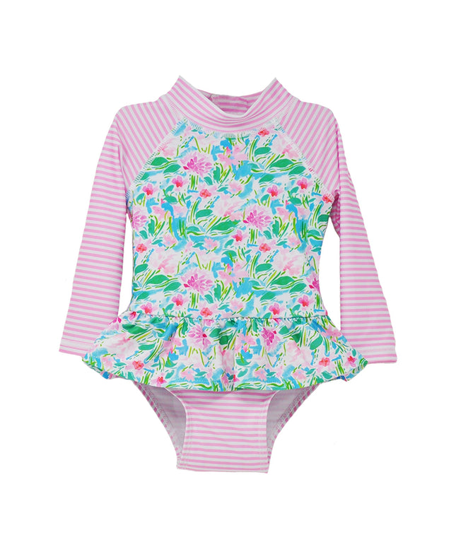 UPF 50+ Alissa Infant Ruffle Rash Guard Swimsuit - New