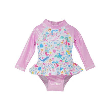 UPF 50+ Alissa Infant Ruffle Rash Guard Swimsuit - New