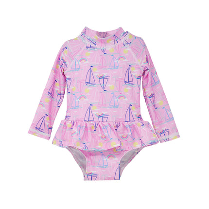 UPF 50+ Alissa Infant Ruffle Rash Guard Swimsuit - New