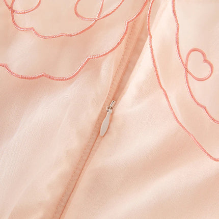 Toddler/Kids Girls Summer Sweet Orange Pink Mesh Dress
