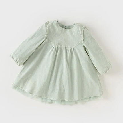Toddler Girls Green Mesh Cute Party Dress