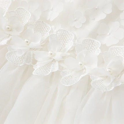 Summer Toddler Girls White Lace Princess Dress