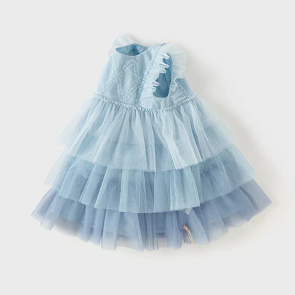 Summer Toddler Girls Sleeveless Layered Mesh Princess Dress
