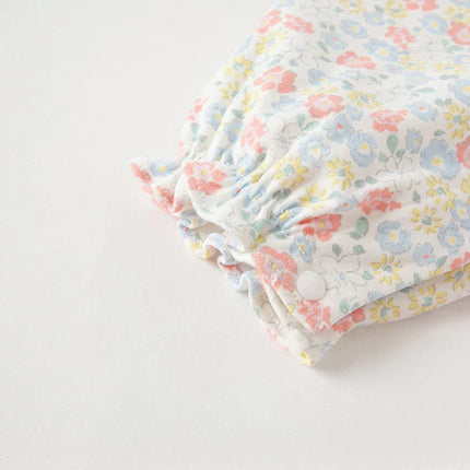 Baby Girls Sweet Cotton Floral Print Rompers Jumpsuit
