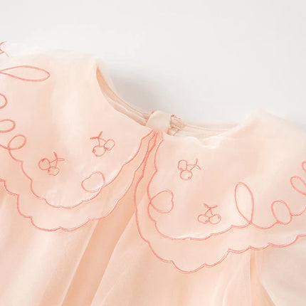 Toddler/Kids Girls Summer Sweet Orange Pink Mesh Dress