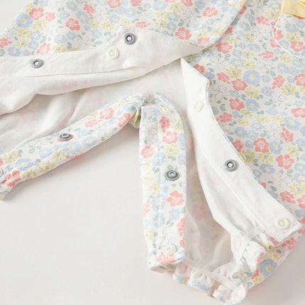 Baby Girls Sweet Cotton Floral Print Rompers Jumpsuit