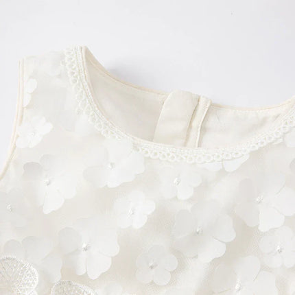 Summer Toddler Girls White Lace Princess Dress