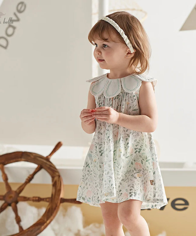 Summer Toddler Girls Sleeveless Floral Princess Dress