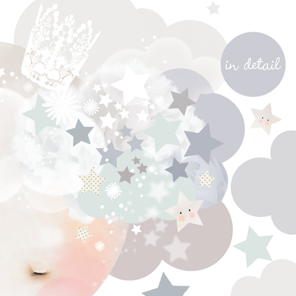 Sleepy Moon Wall Stickers Blue