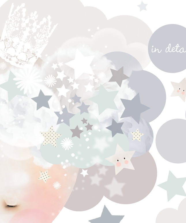 Sleepy Moon Wall Stickers Blue