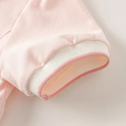 Toddler Girls Summer Short Sleeve Pink Pleated Dress
