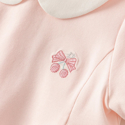 Toddler Girls Summer Short Sleeve Pink Pleated Dress