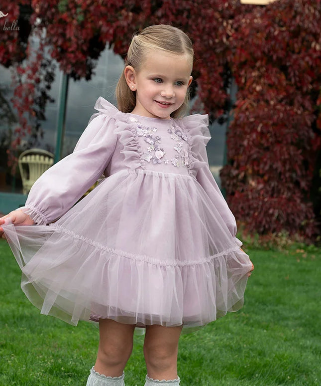 Toddler Girls Purple Mesh Princess Dress