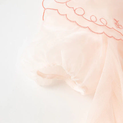 Toddler/Kids Girls Summer Sweet Orange Pink Mesh Dress