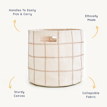 Lace Mesh Storage Basket - Taupe