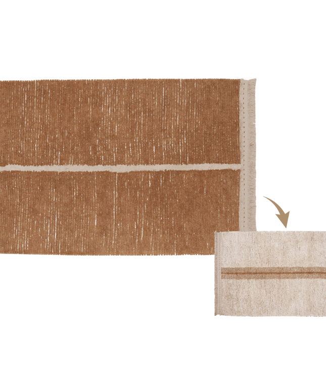 Duetto Reversible Washable Rug - Toffee