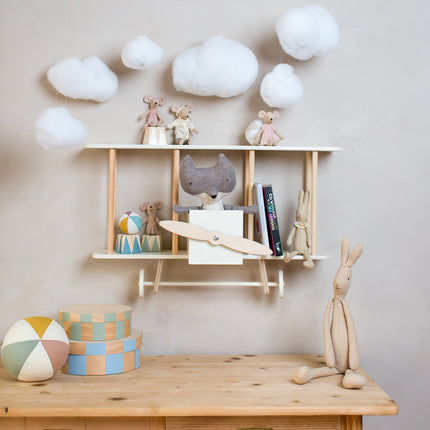 Up Warsaw Airplane Wooden Shelf - White