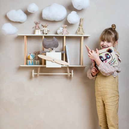 Up Warsaw Airplane Wooden Shelf - White