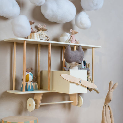 Up Warsaw Airplane Wooden Shelf - White