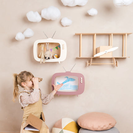 Up Warsaw Kids TV Wooden Shelf - Dusty Pink