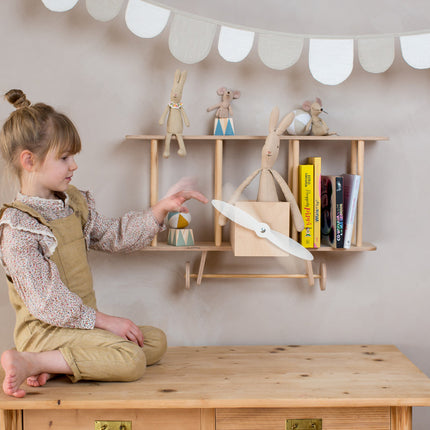 Up Warsaw Airplane Wooden Shelf - Natural