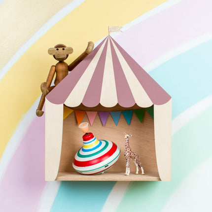 Up Warsaw Circus Wooden Shelf - Dusty Pink