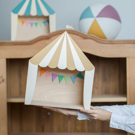 Up Warsaw Circus Wooden Shelf - Mustard/White