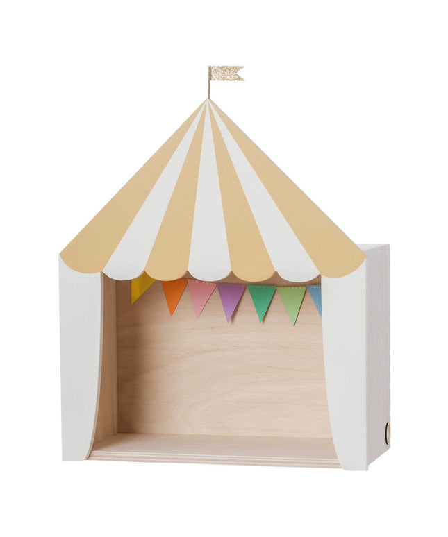 Up Warsaw Circus Wooden Shelf - Mustard/White