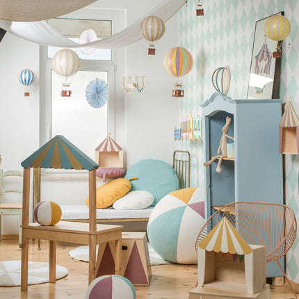 Up Warsaw Circus Wooden Shelf - Mustard/White