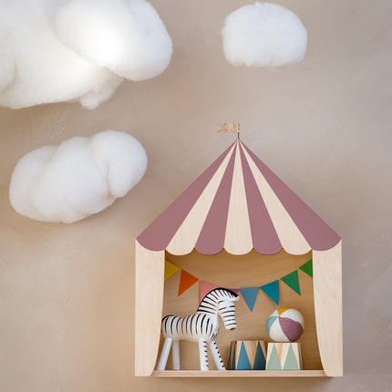 Up Warsaw Circus Wooden Shelf - Dusty Pink