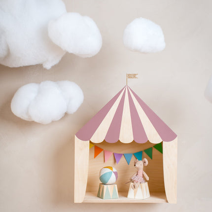 Up Warsaw Circus Wooden Shelf - Dusty Pink