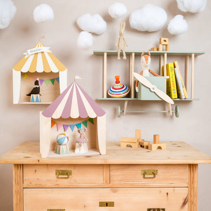 Up Warsaw Circus Wooden Shelf - Dusty Pink