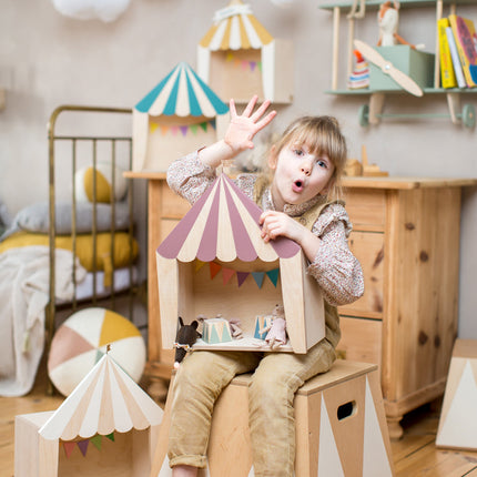 Up Warsaw Circus Wooden Shelf - Dusty Pink
