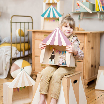 Up Warsaw Circus Wooden Shelf - Dusty Pink