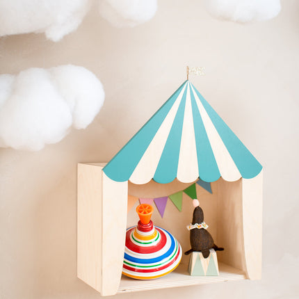 Up Warsaw Circus Wooden Shelf - Ocean Green