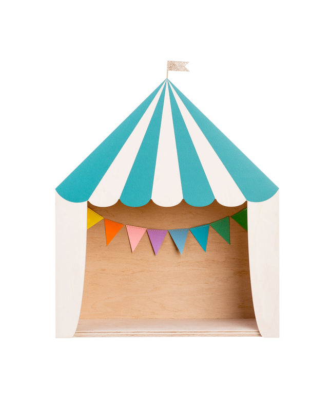 Up Warsaw Circus Wooden Shelf - Ocean Green